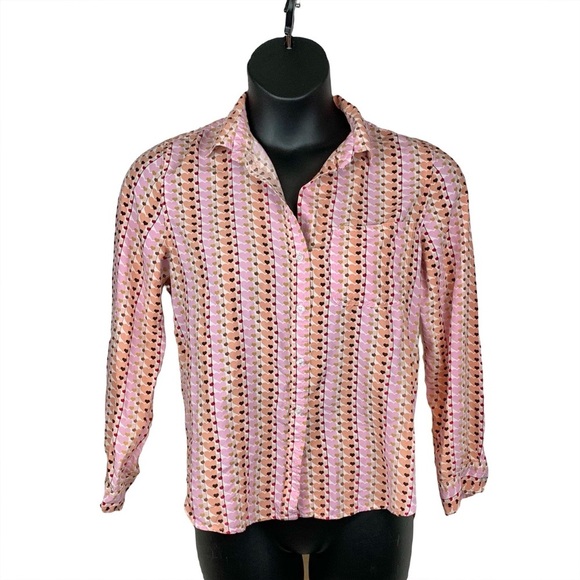 Velvet Heart Tops - Velvet Heart pattern Button down Shirt Size Large